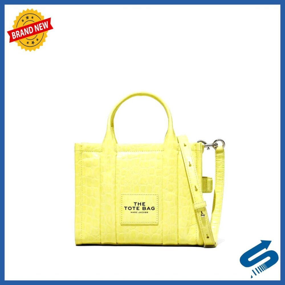 Shiny Crinkle Crossbody Tote Bag with Leather Strap and Zipper Closure